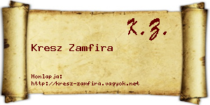 Kresz Zamfira névjegykártya